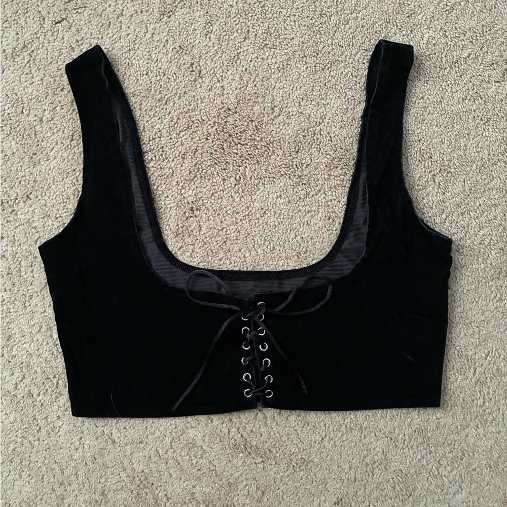 Elegant Black Lace-Up Vest